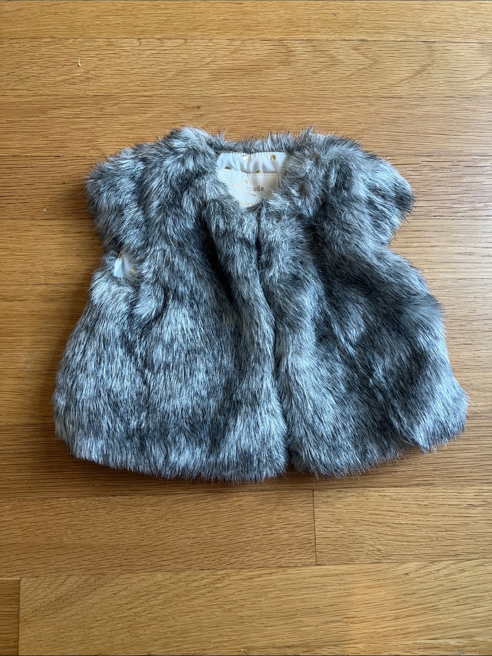 Baby Kate Spade Faux Fur Vest - Gray - Like new